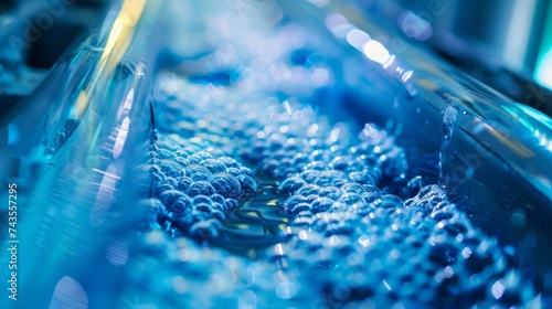 An up-close image of a water purification membrane removing pollutants and contaminants from wastewater, highlighting innovations in clean water technology photo