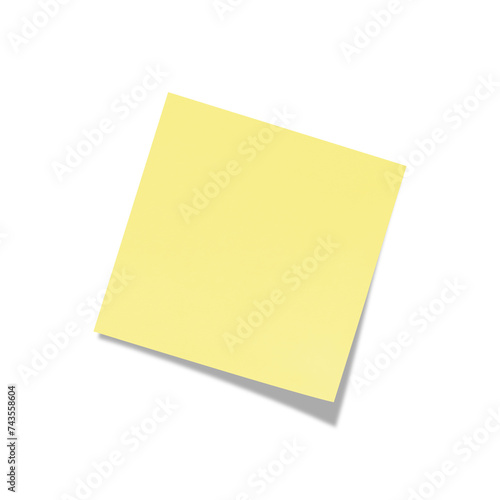 Yellow sticky note isolated on transparent background PNG