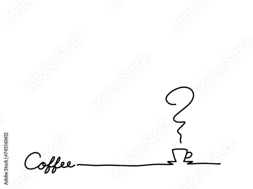 コーヒーのイラストがあるゆるい罫線