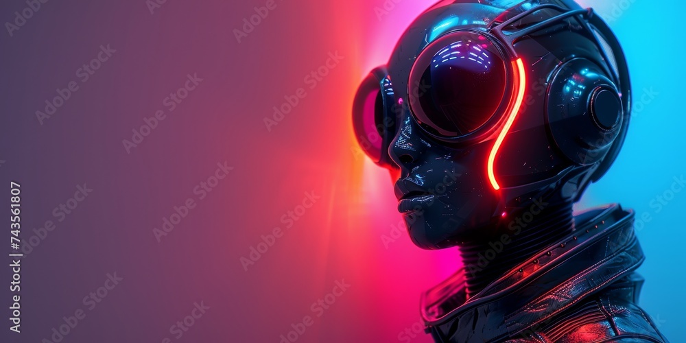 futuristic robot sentinel, its eye glowing with a vigilant red hue, set against a stark red backdrop, embodying high-tech surveillance. futuristic robot sentinel, its eye glowing with a vigilant red hue, set against a stark red backdrop, embodying high-tech surveillance.