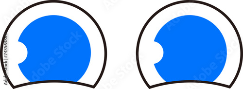 An emoji vector image icon illustration that can express various expressions and emotions. Used for making eyes, eyeballs, eyes, gaze, expression, emotion, animation, and characters. 표정과 감정표현 얼굴 아이콘
