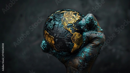 International Labor Day concept background. Earth Textured hand Labor day concep