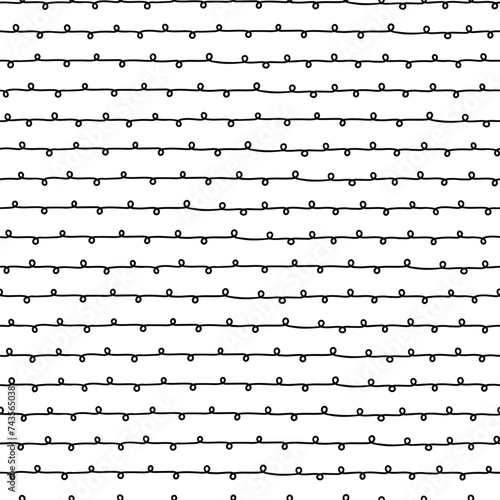 Stylish monochrome doodles. Hand drawn striped seamless pattern