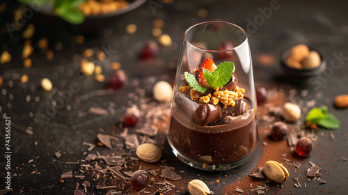 Vertical chocolate dessert