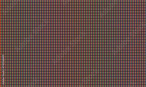 RGB TV, Monitor screen fragment pixels macro. RGB Screen dots seamless pattern. Vector Illustration