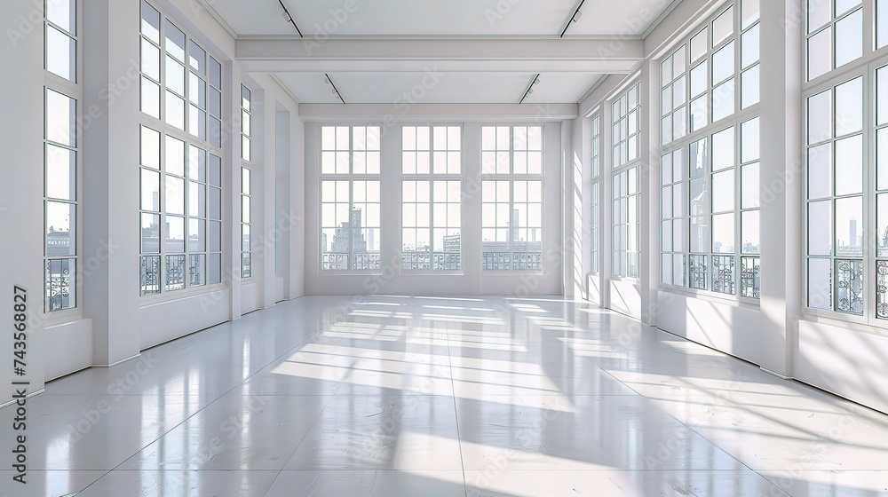 Fototapeta premium large window into white office