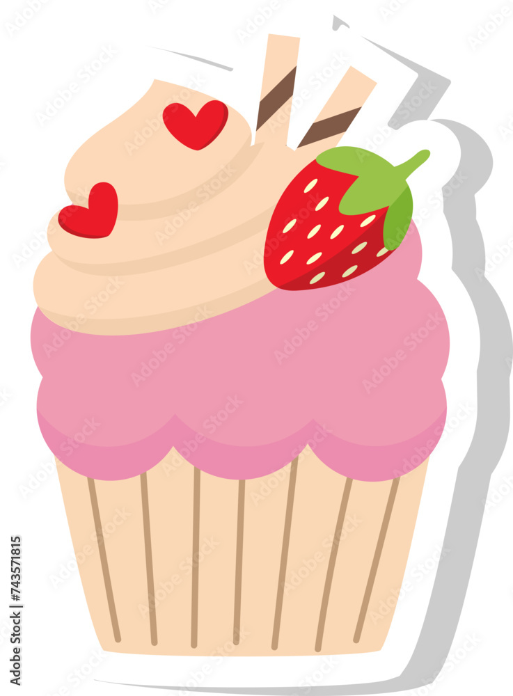Sticker Cupcake Icon Sticker Cupcake Icon