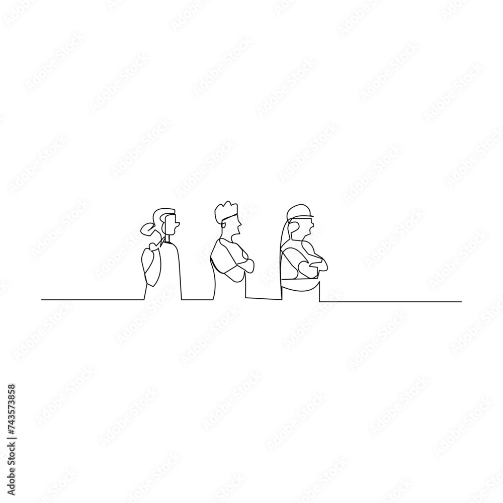 Labor day continuous one line drawing of outline vector illustration
Labor day continuous one line drawing of outline vector illustration
