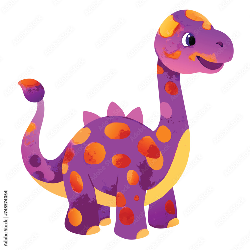 vector cute baby dinosaur watercolor