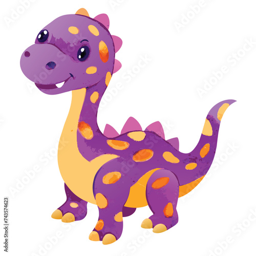 vector cute baby dinosaur watercolor