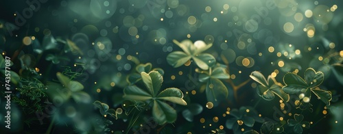 Mystical Clover Leaves with Dew Drops in Twilight - Generative AI