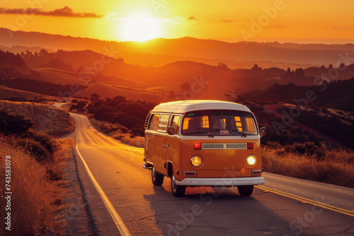 a hippie van, road trip