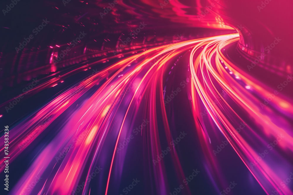 Night traffic in motion. A slide background for showcasing digital content. Background image. Created with Generative AI technology. Night traffic in motion. A slide background for showcasing digital content. Background image. Created with Generative AI technology.