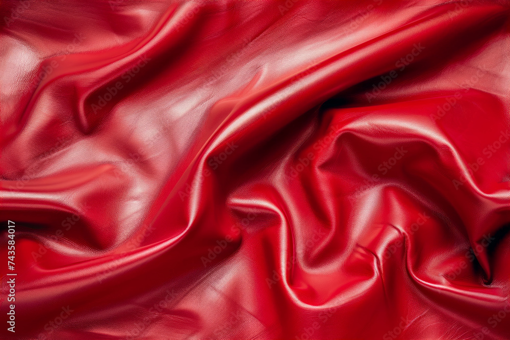 Obraz premium Seamless repeat background texture of red wrinkled leather, seamless repeat pattern and fully tileable