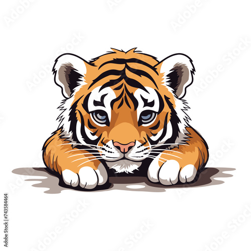 Tiger vector illustration. Isolated on white background. Vector illustration.