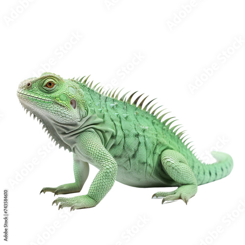 Green iguana on white or transparent background © Tabassum