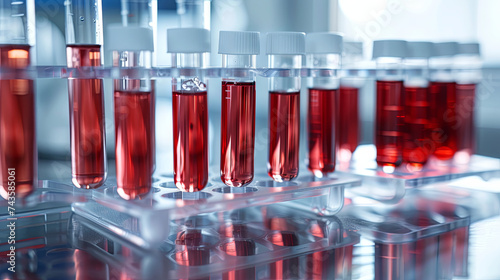 Study of blood in test tubes and its blood composition