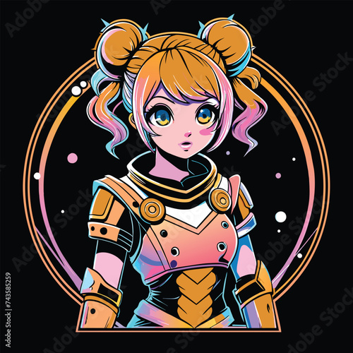 kawaii cute girl vector