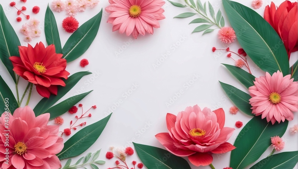 Flower frames to decorate products or greeting cards on various occasions.
