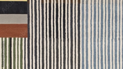 unique pattern, half block arrangements, half stripe arrangements, simplistic, minimalist, symmetrical, muted colours, vector art, predominantly charcoal and off white colour palette 