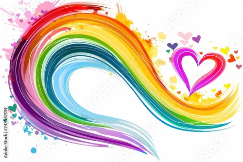 LGBTQ Pride love. Rainbow rhythm colorful wintergreen dream diversity Flag. Gradient motley colored uncommon LGBT rights parade festival perimeter diverse gender illustration