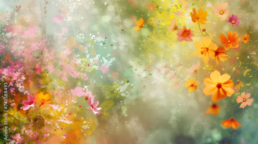 an abstract background that captures the essence of a specific season such vibrant foliage for summer