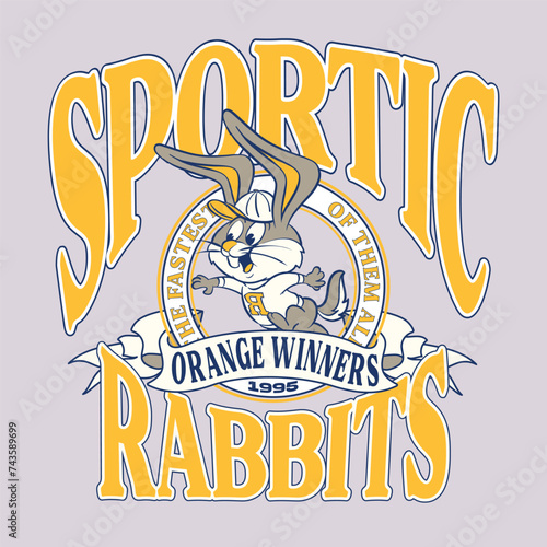 vintage varsity mascot slogan design