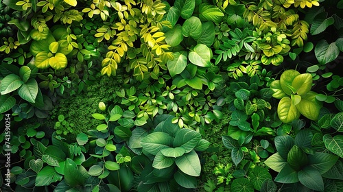 Nature of green leaf in garden at summer. Natural green leaves plants using as spring background 