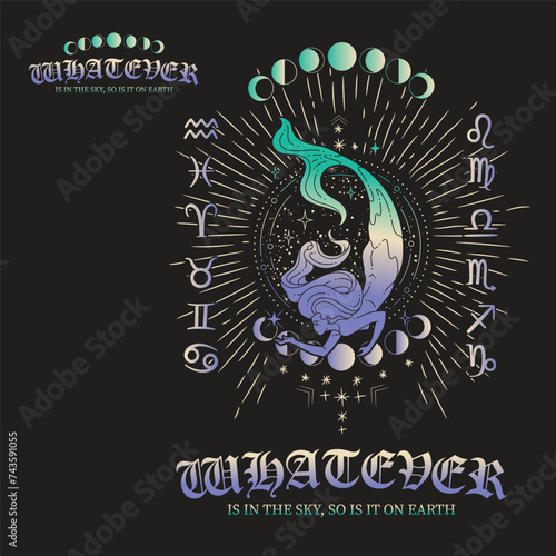 Mystic symbolic astrological design 
