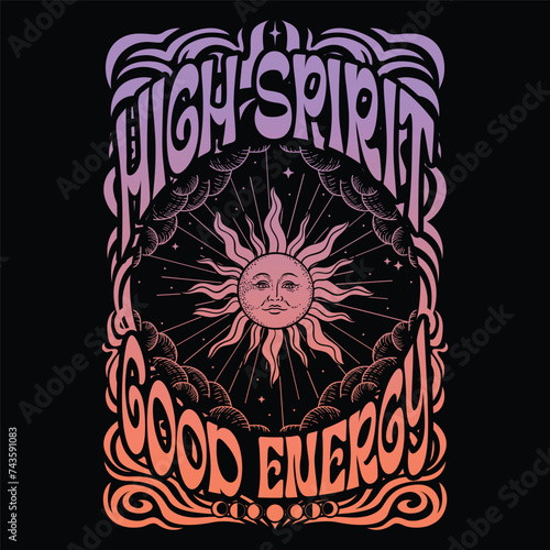 abstract mystic psychedelic sun fashion graphic design