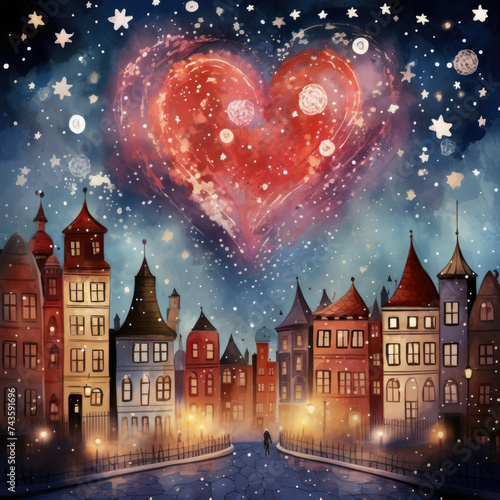 Heart Painting in Urban Landscape