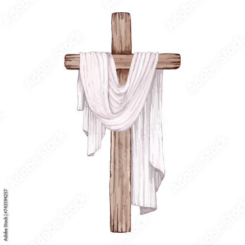 A wooden crucifix wrapped in fabric