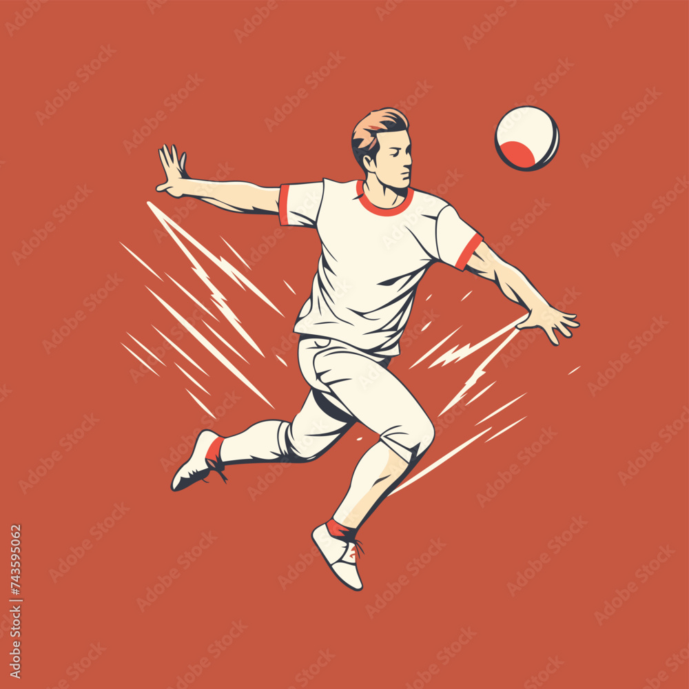 Soccer player. Vector illustration of a soccer player in action.