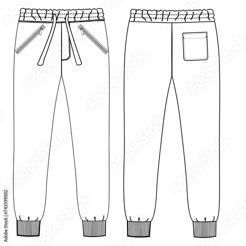 mens joggers pant cotes artwork vector 