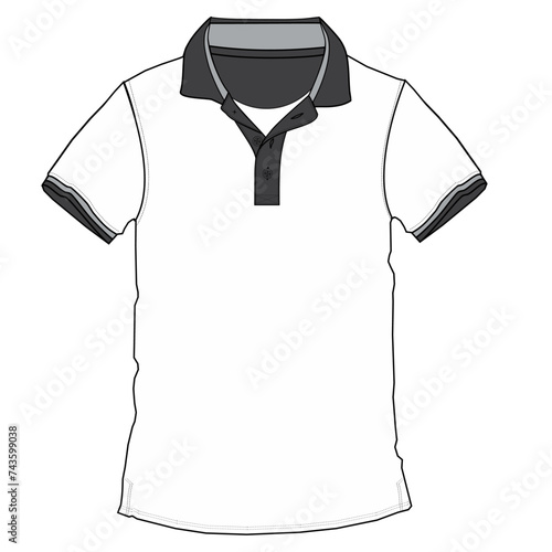 mens moon yoke polo t shirt print vector art