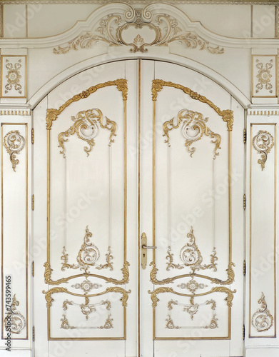 Carved gilded door in Baroque style