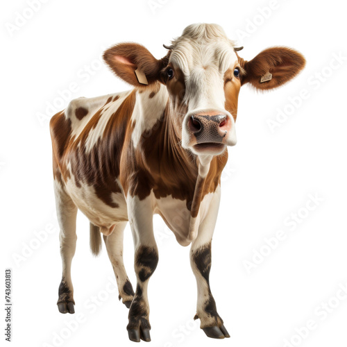 Serene Rural Field Content Cow Isolated on Transparent Background © Artimas 