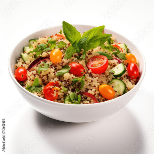 Abundant White Bowl Filled With Fresh Vegetables