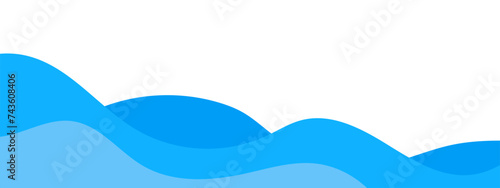 Wave blue divider shape, separator border vector illustration