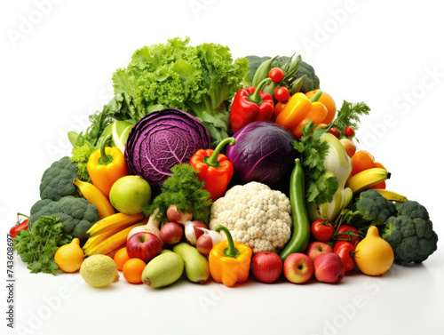 Assorted Fruits and Vegetables Pile