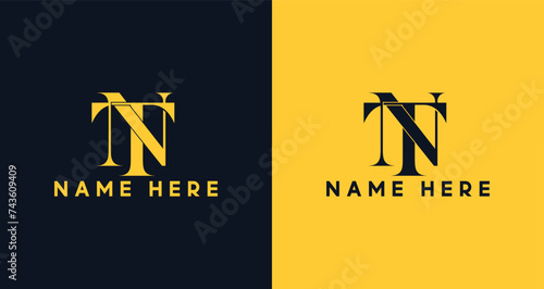 initial letter logo NT or TN Monogram logo
