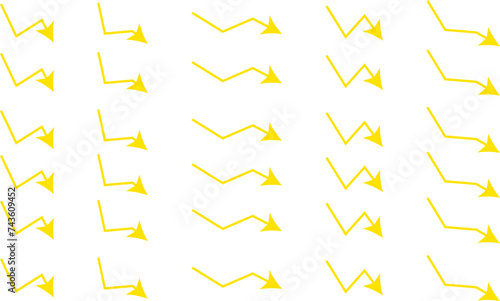 黄色い下向き矢印セット