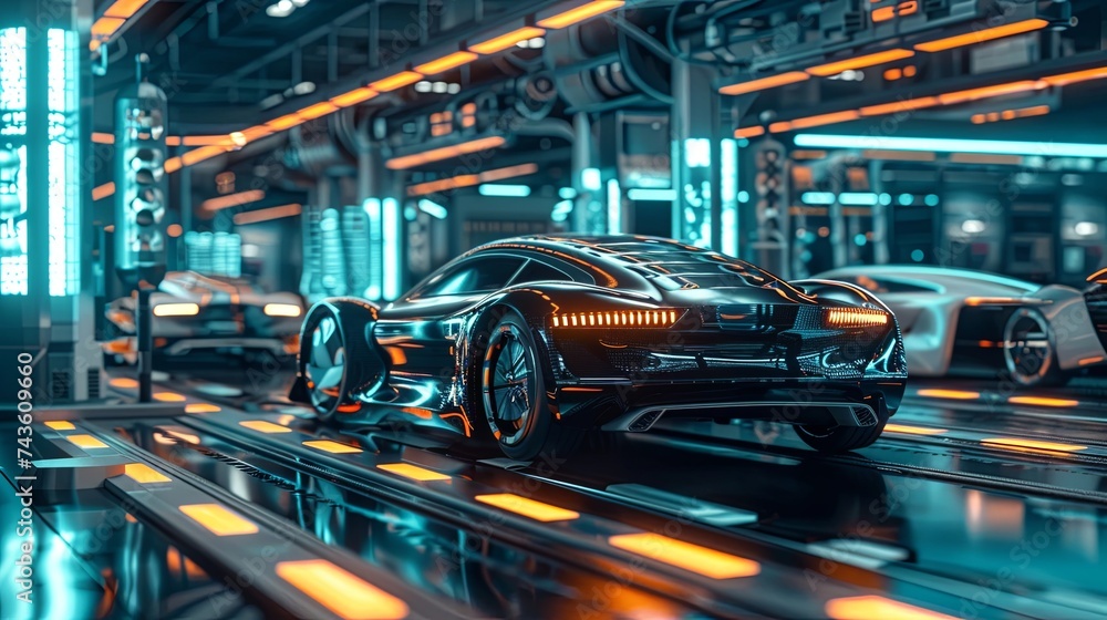 car manufacturing by the in the style of technological design car manufacturing by the in the style of technological design