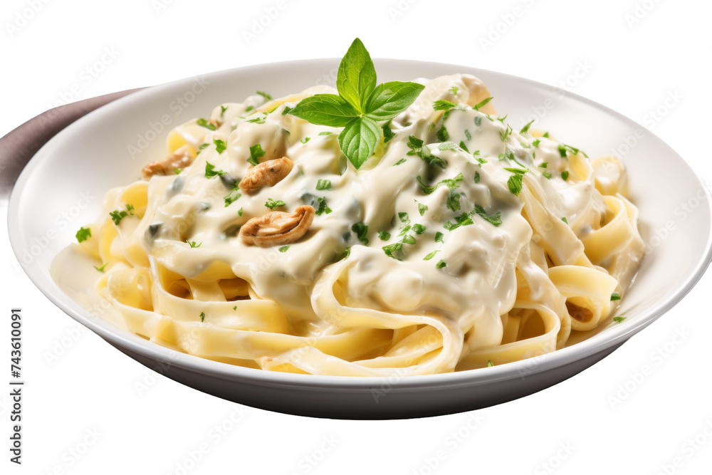 Parmesan Pasta Delight Isolated on Transparent Background