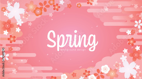 桜モチーフの春の背景素材