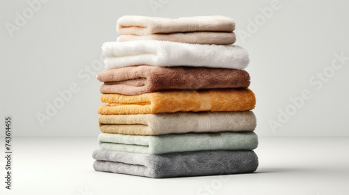 Stack of Towels on Table