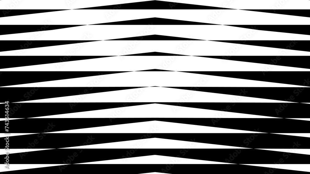 Abstract creative geometric shape zigzag stripe monochrome background illustration. - obrazy, fototapety, plakaty 