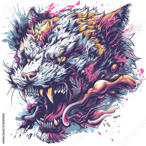Wild wolf vector ready to pounce opponent illustration