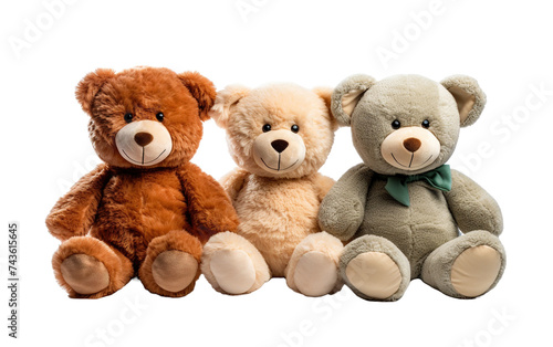 Set of 3 stuffed animal toys on white or transparent background © Tabassum