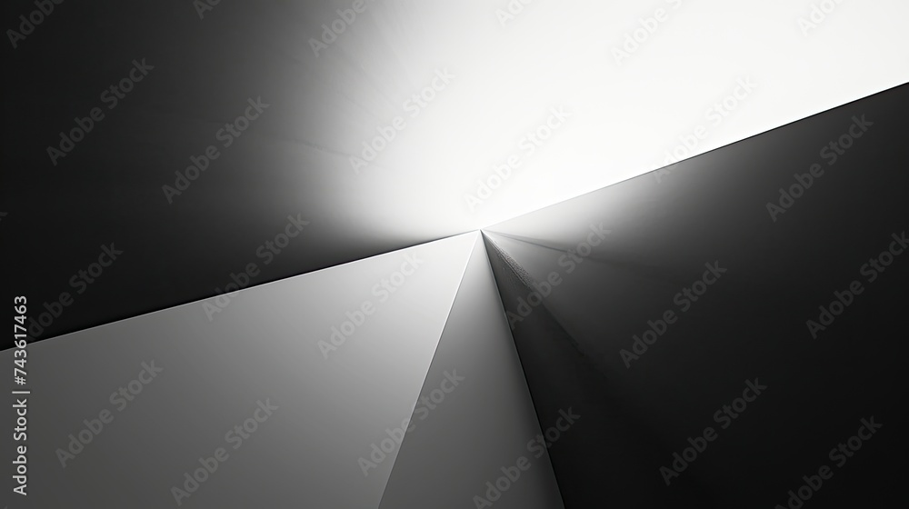 Minimalist abstract art, strong light and shadow effects
